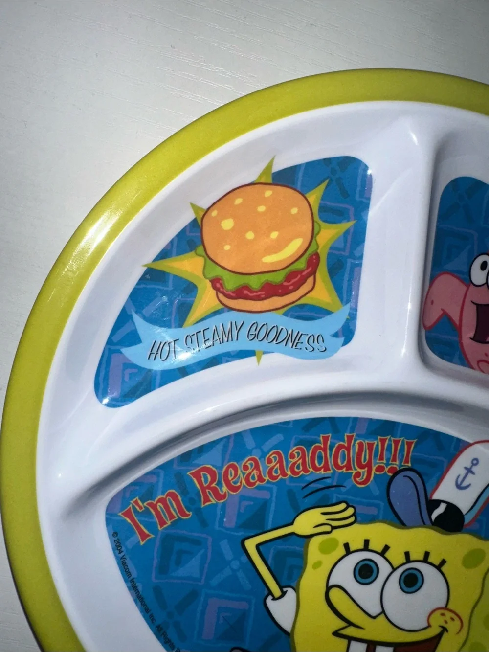 Vtg Y2K 2004 SpongeBob Divided Plate